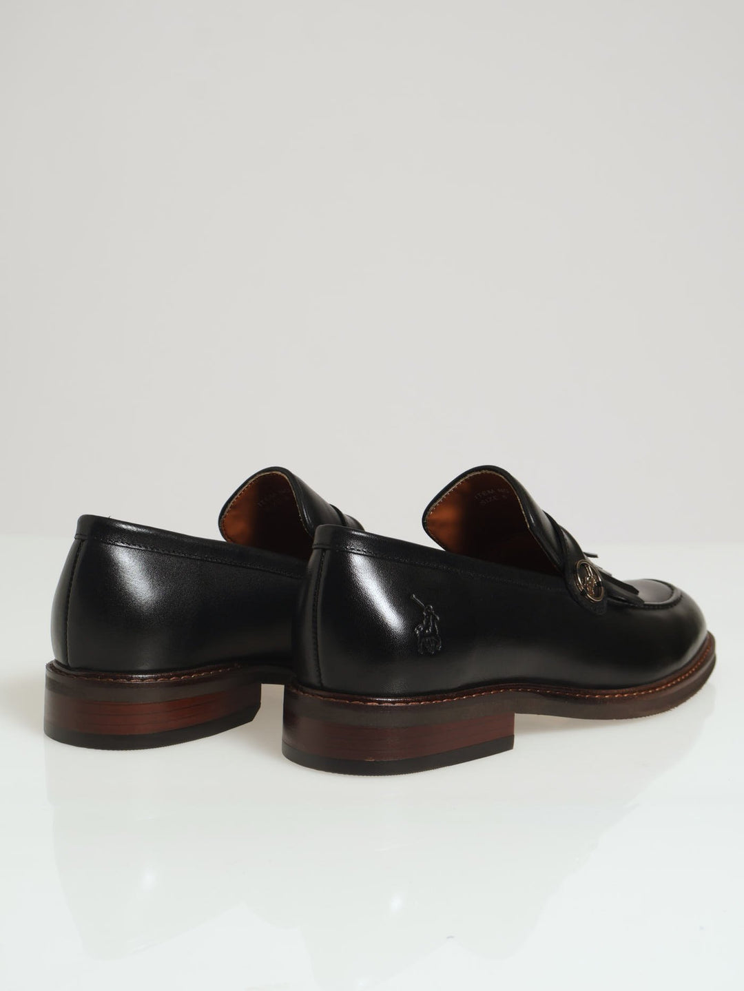 Kiltie Fringe Trim Penny Loafer Slip In - Black