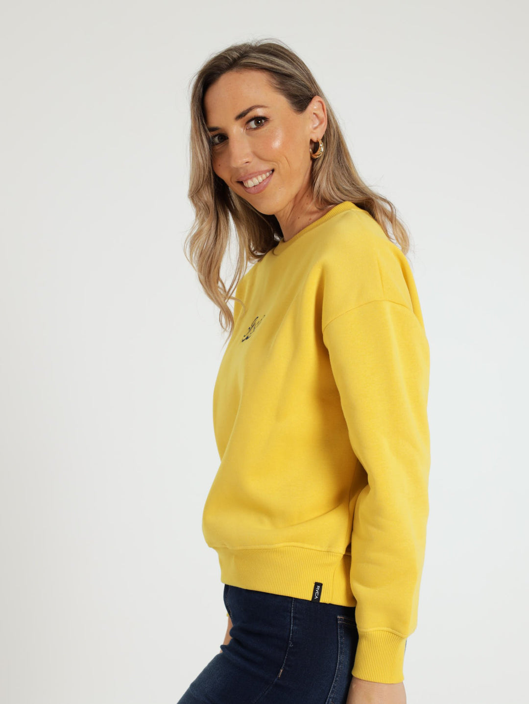 Lounge Around Crew Top - Mustard