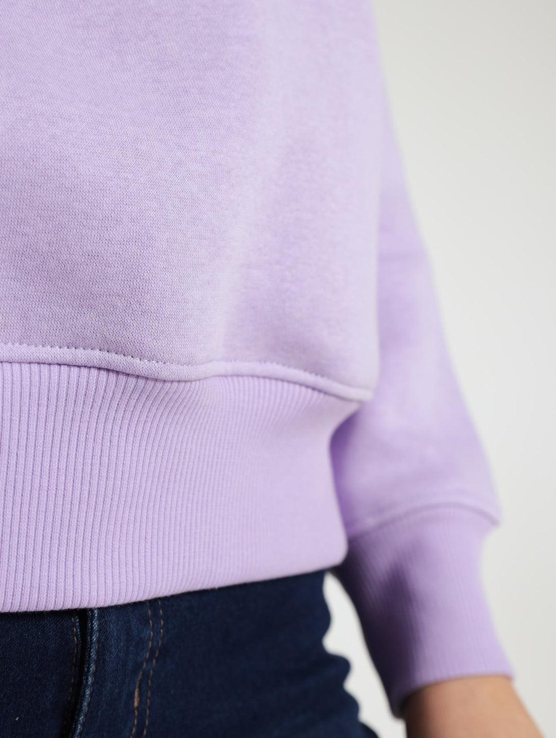 Patched College Crew Sweater - Purple