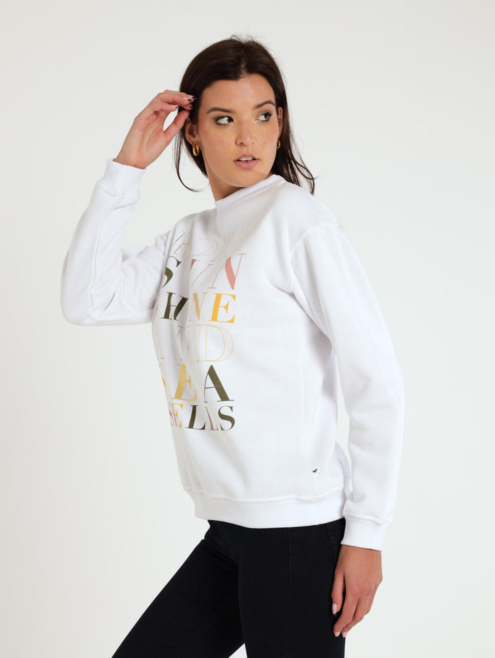 Crystal Vision Crew Sweater - White