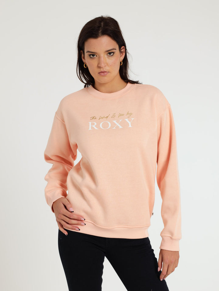 Surf Stoked Crew Sweater - Peach