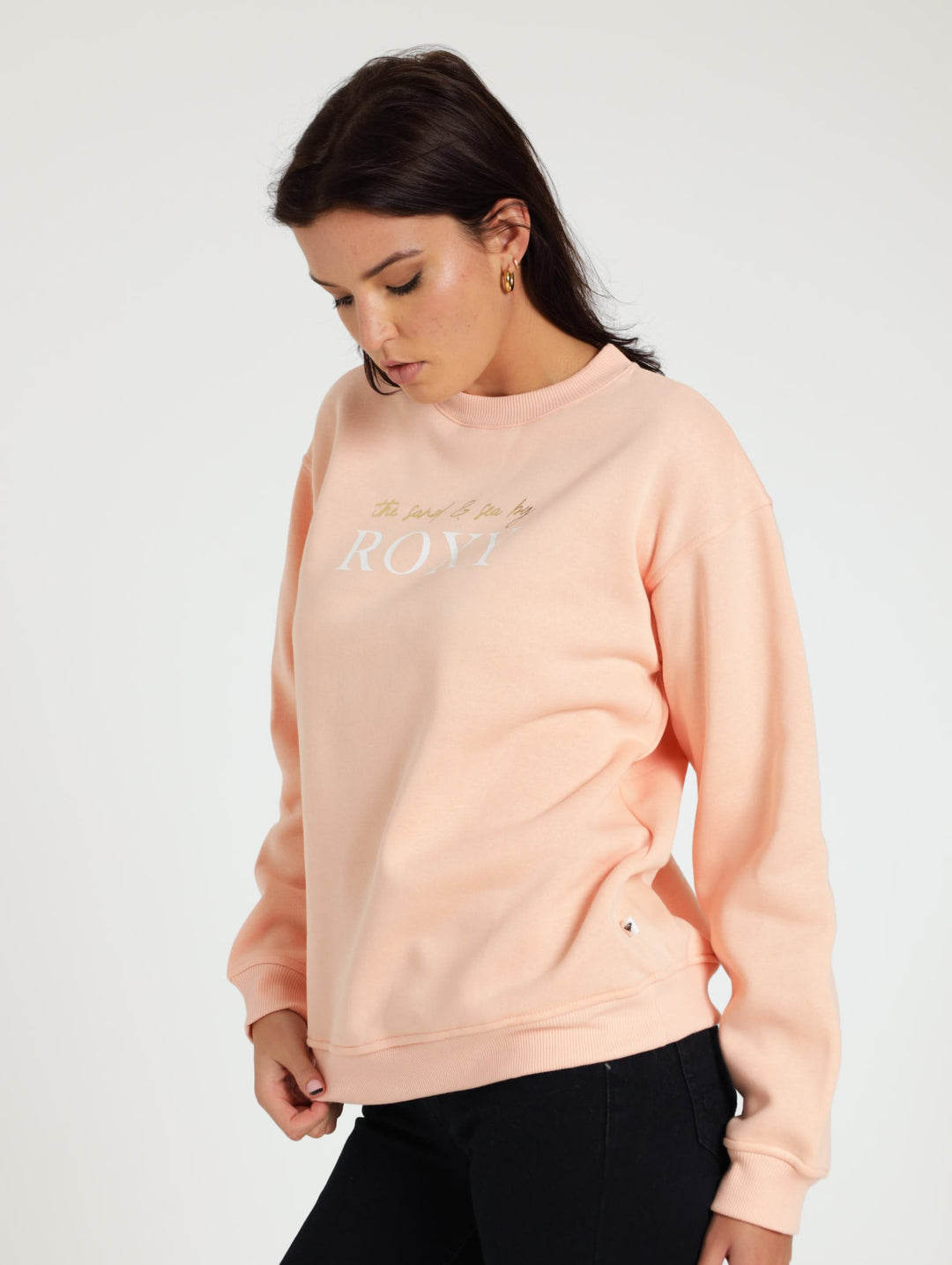 Surf Stoked Crew Sweater - Peach