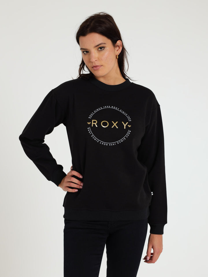 Sparkle Evening Crew Sweater - Black