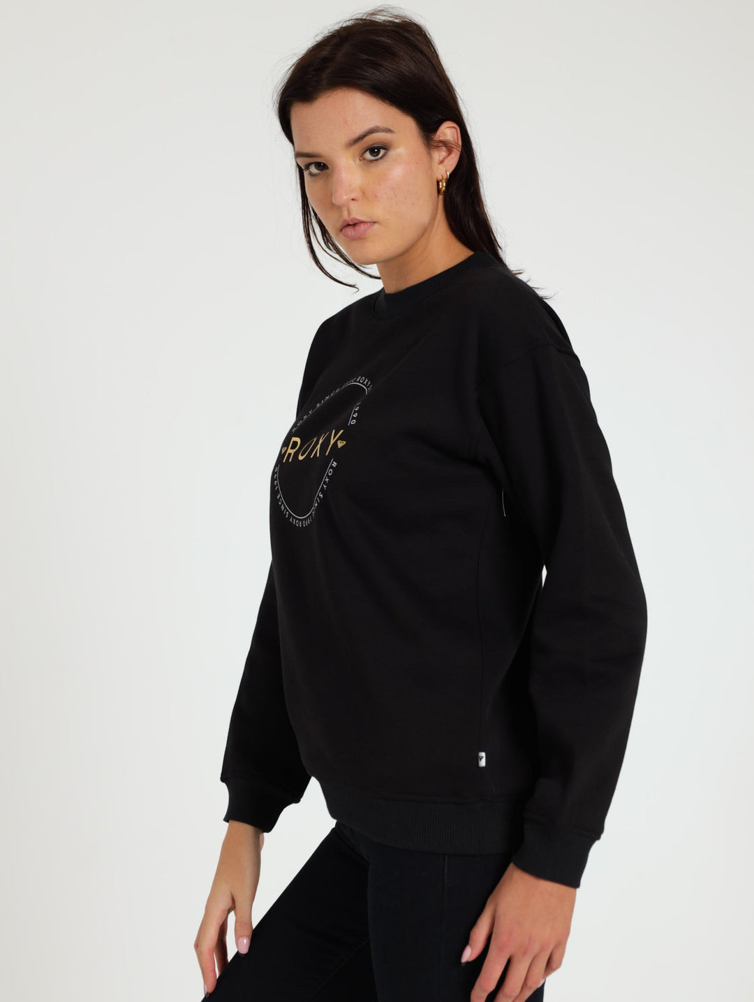 Sparkle Evening Crew Sweater - Black