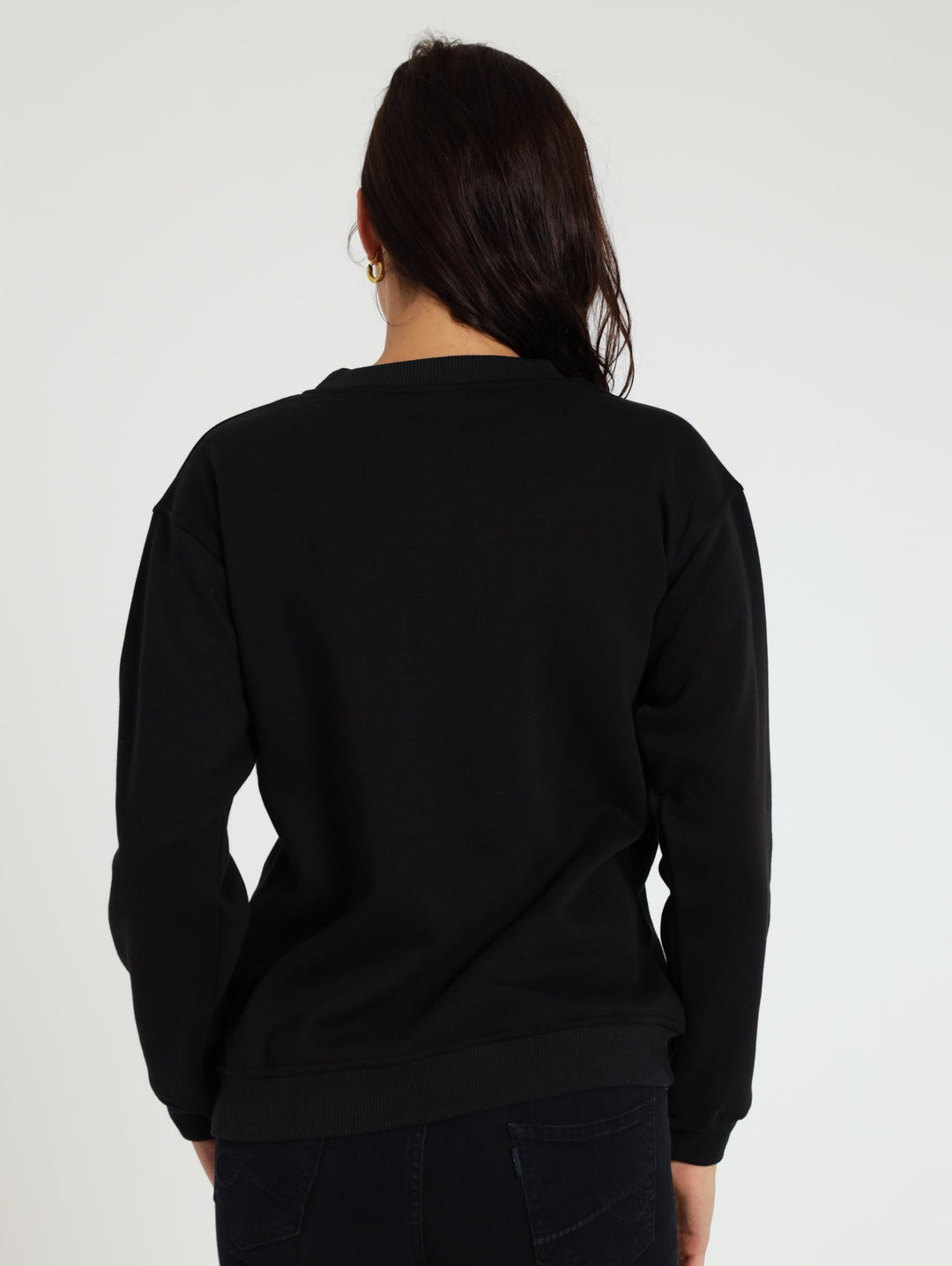 Sparkle Evening Crew Sweater - Black