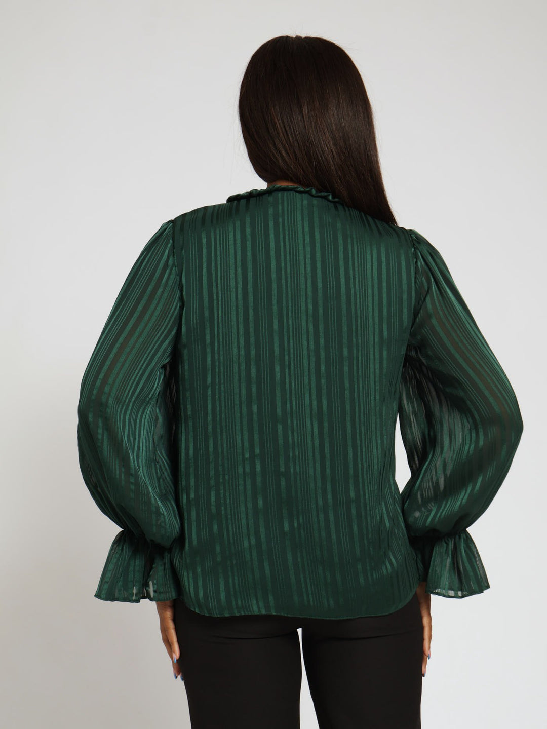 Tie Up Peasant Blouse - Dark Green