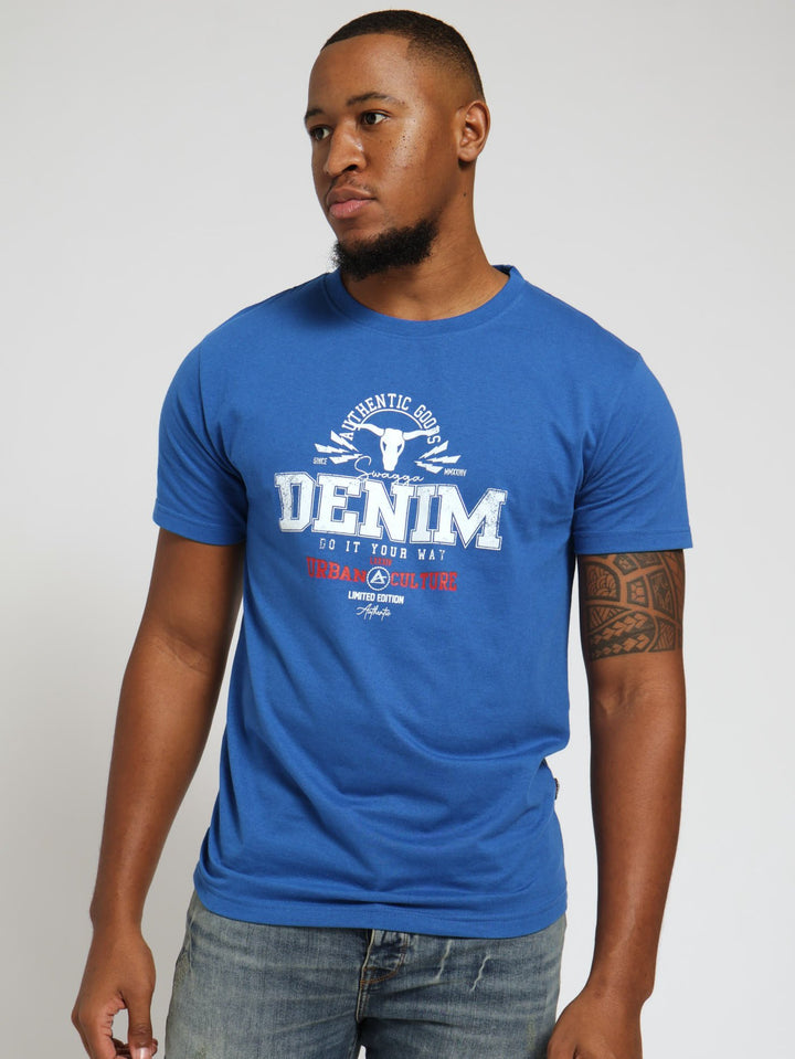 Basic Print Tee - Blue