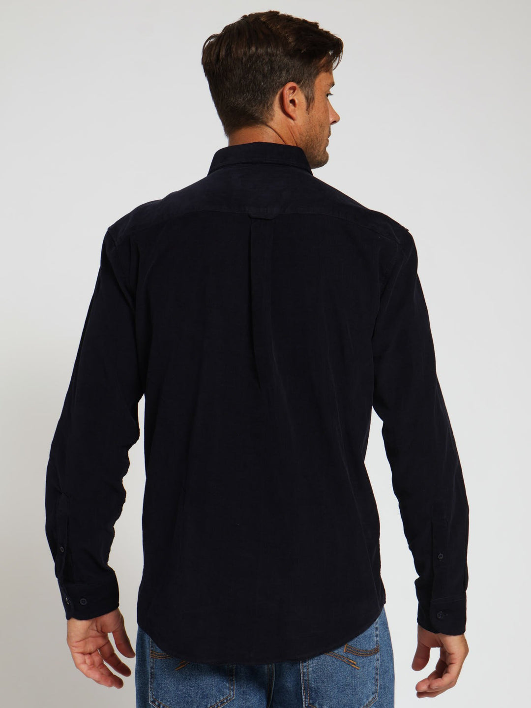 Long Sleeve Corduroy Shirt - Navy