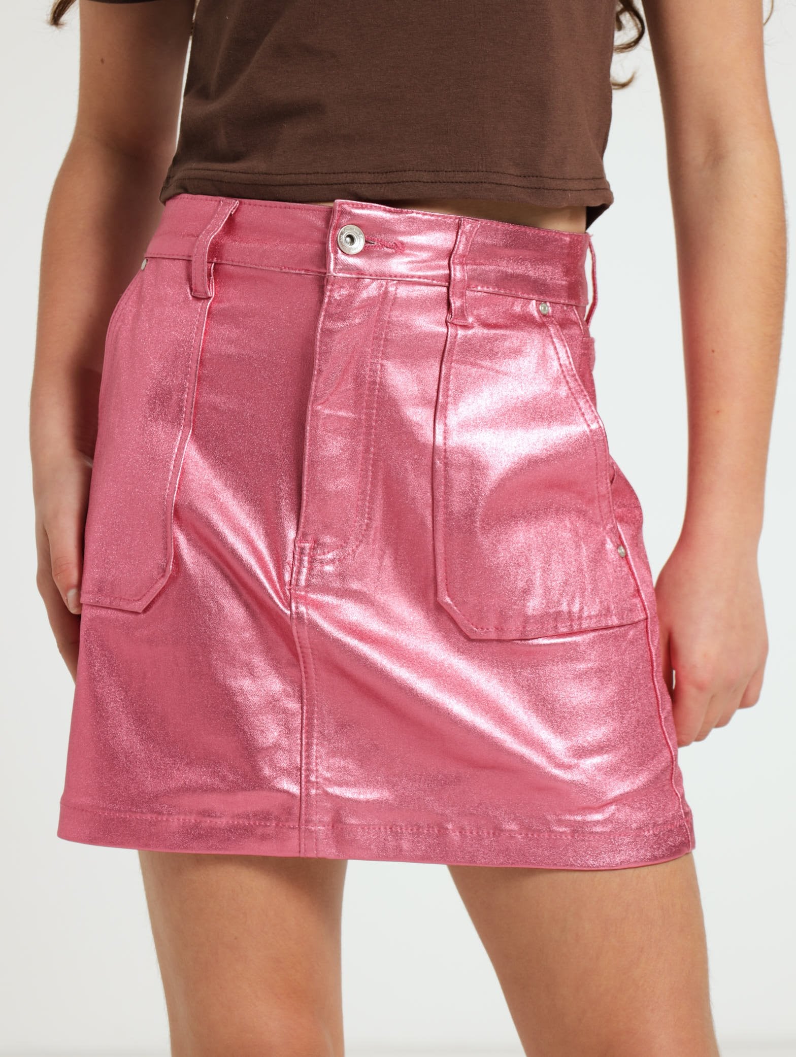 Girls Metallic Skirt - Pink – Edgars