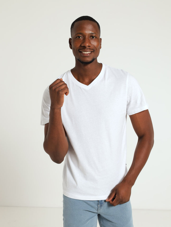 Basic V-Neck Tee - White