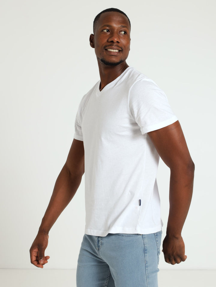 Basic V-Neck Tee - White