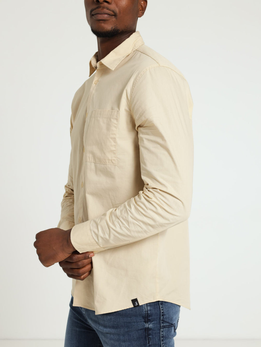 Long Sleeve Washed Shirt - Light Stone