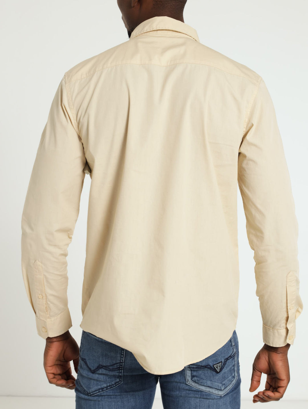 Long Sleeve Washed Shirt - Light Stone