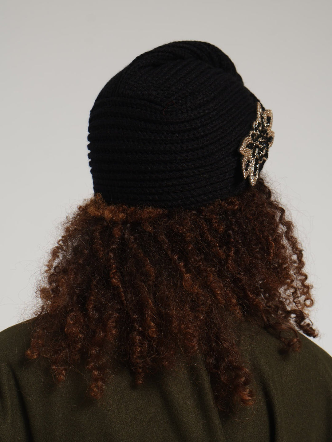 Embellished Knitted Turban - Black