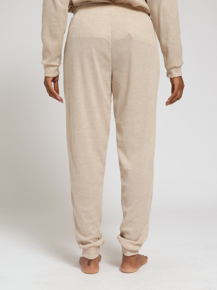 Textured Waffle Pj Single Pants - Oat Melange