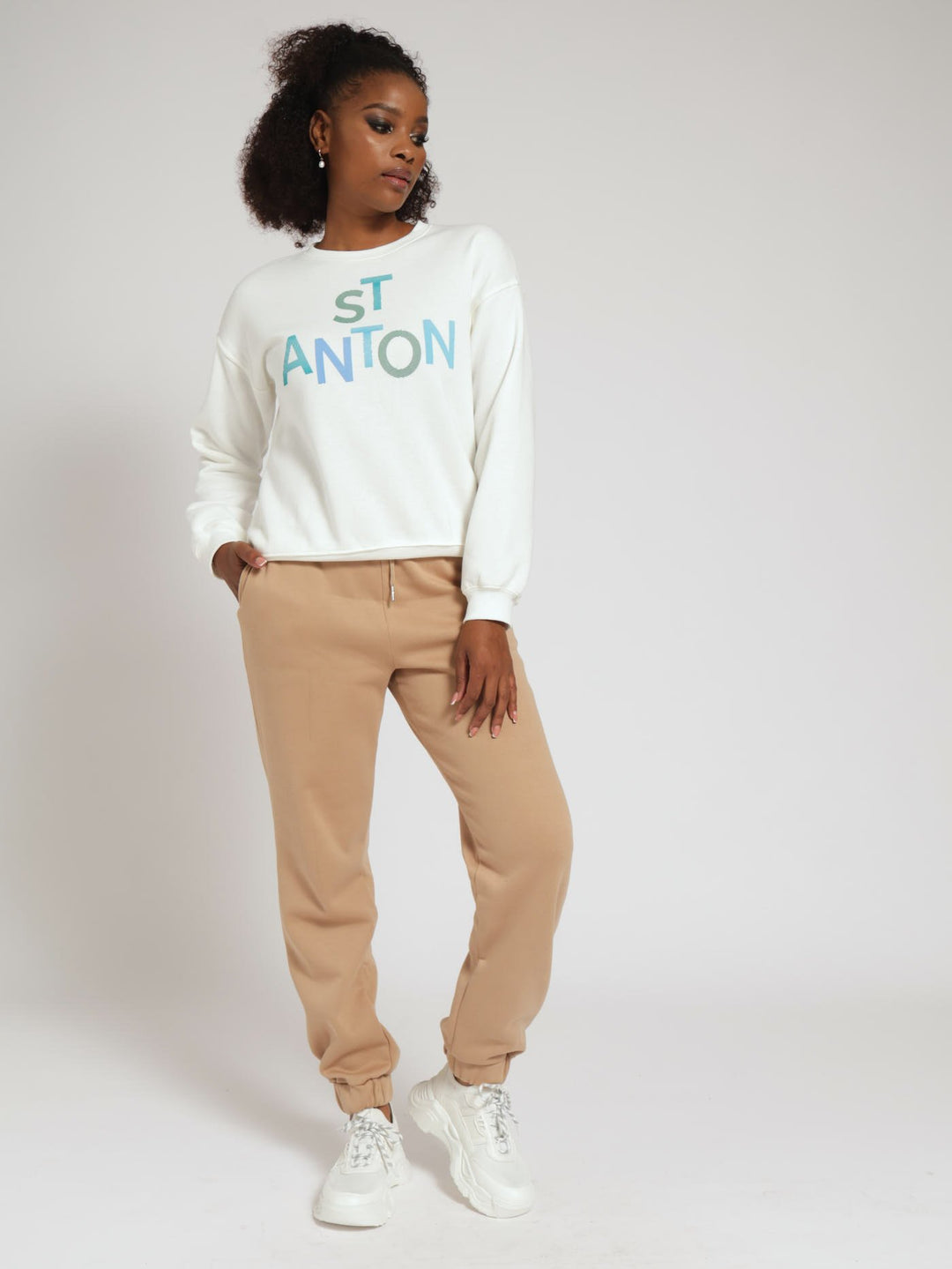 St Anton Fleece Pullover - Cream