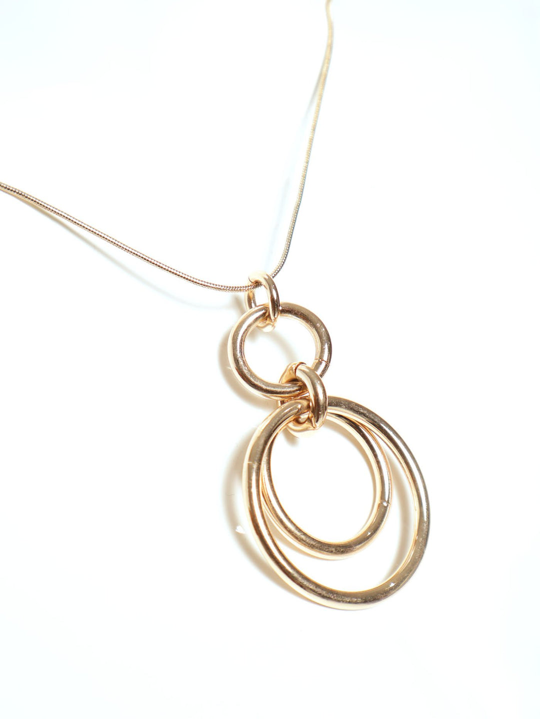 Round Pendant Long Necklace - Gold