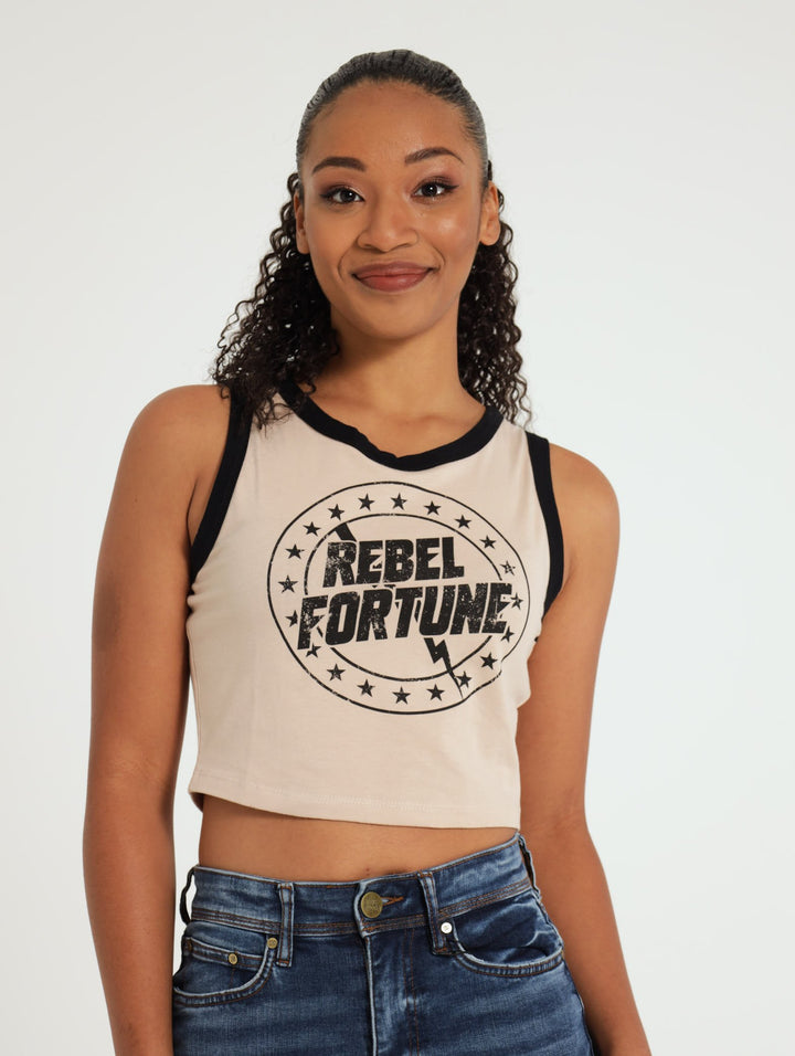 Rebel Fortune Ringer Tank Top - Nude