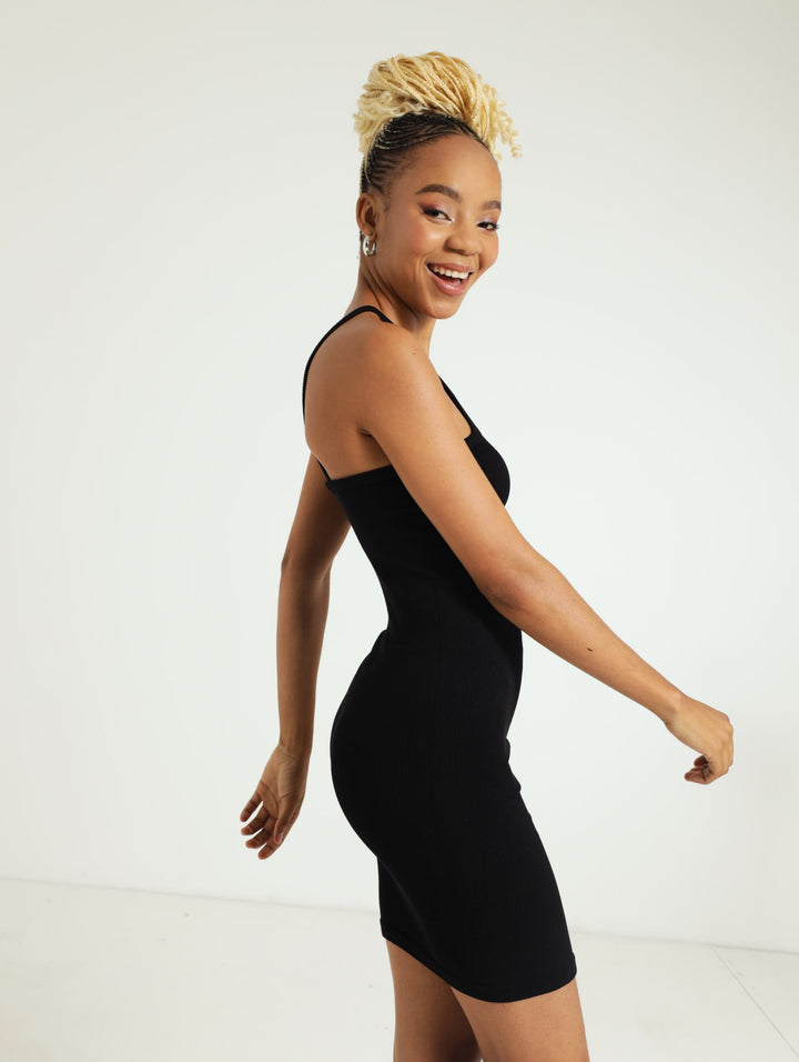 Seamless Crossover Dress - Black