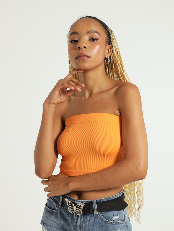 Seamless Boobtube Top - Orange