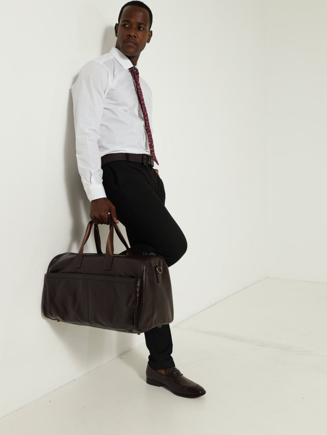 Leather Duffel Bag - Brown