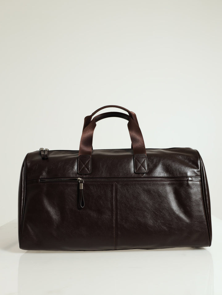 Leather Duffel Bag - Brown