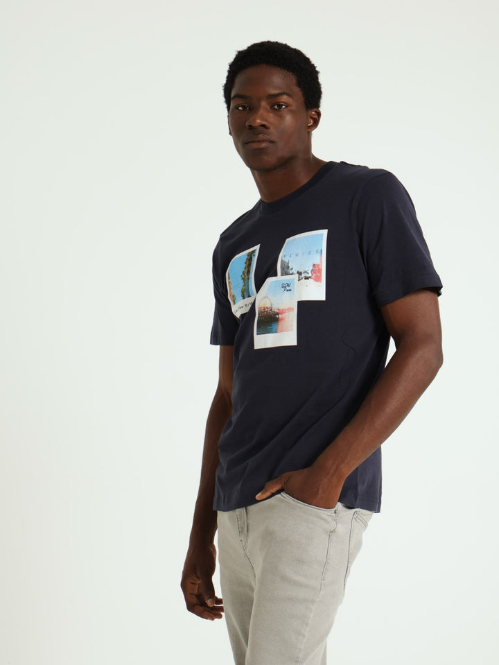 Venice Beach Polaroid Tee - Navy