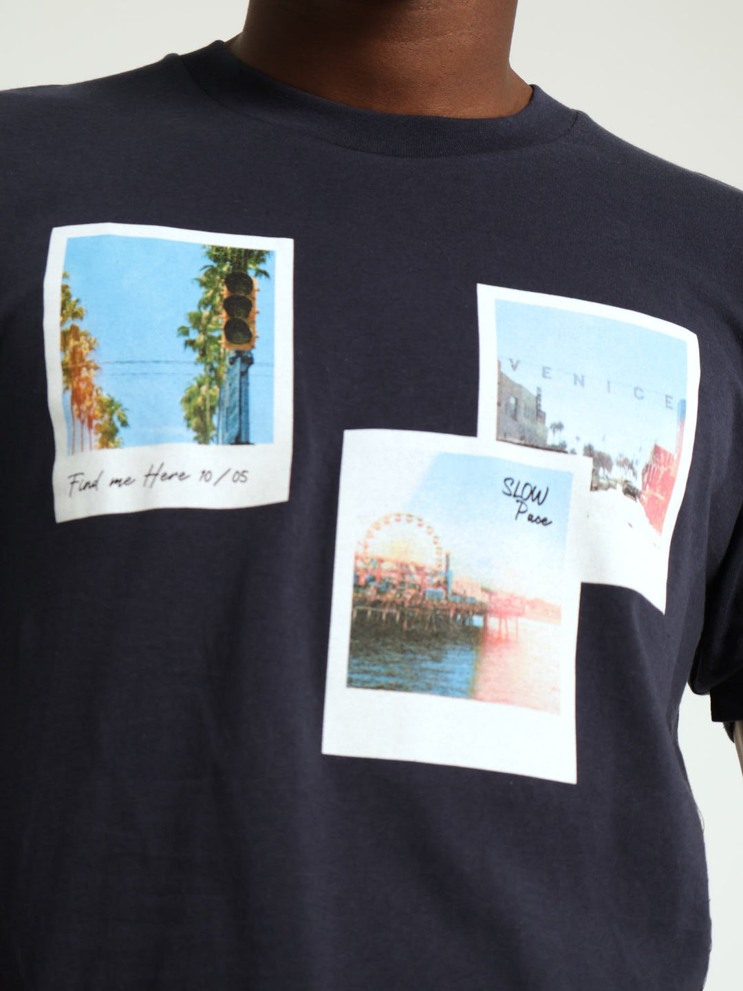 Venice Beach Polaroid Tee - Navy