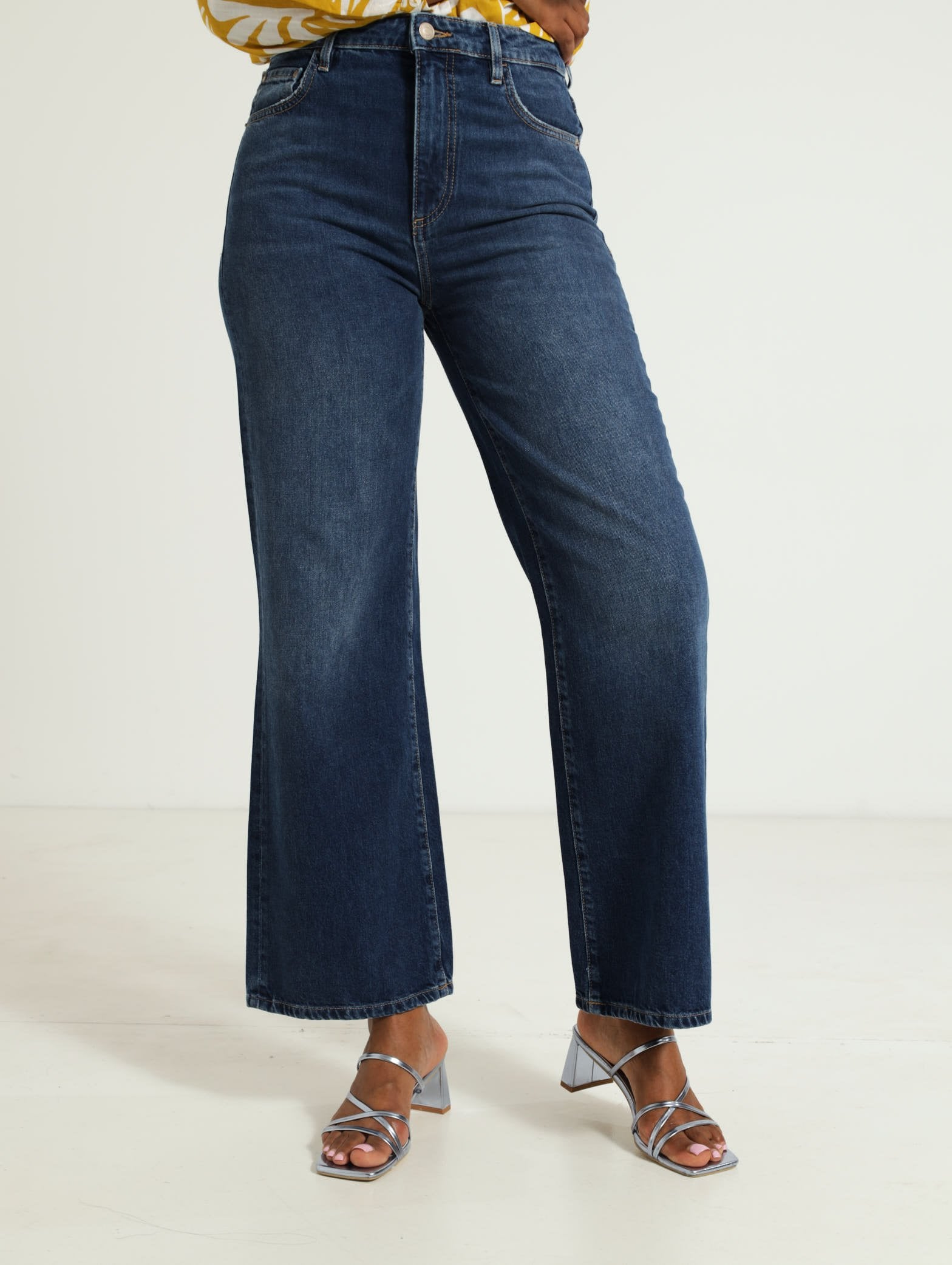 Ankle Wide Leg Denim Jeans Light blue Edgars