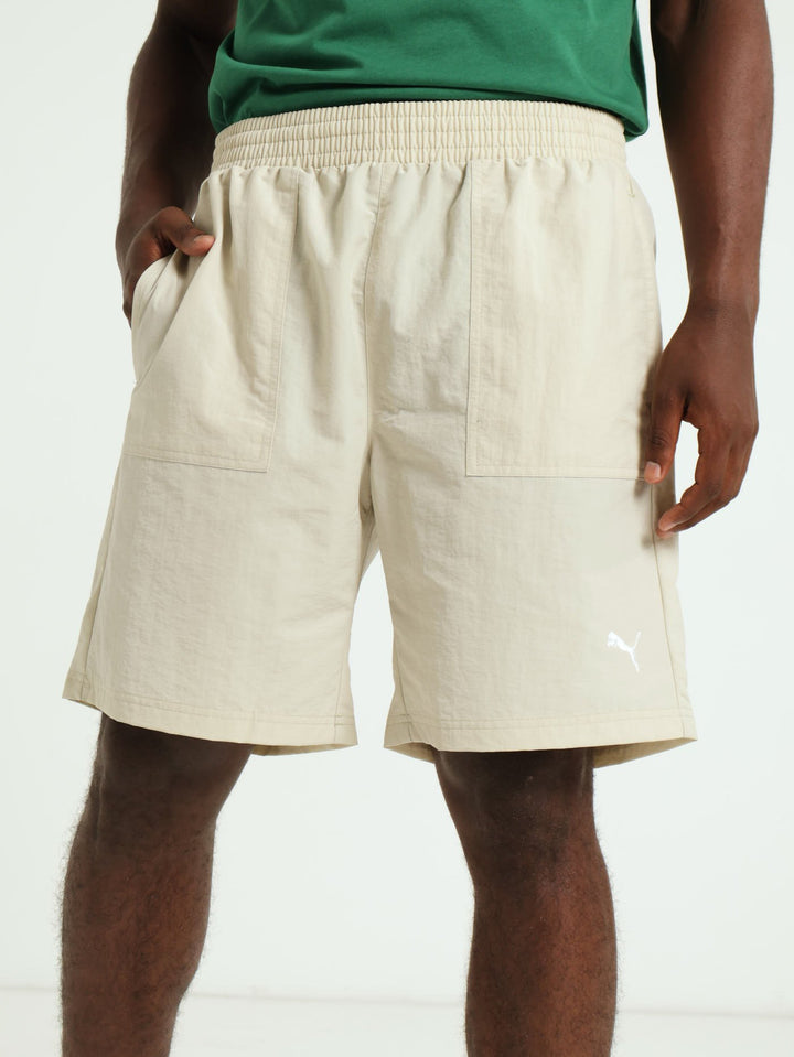 Woven Pocket Shorts - Stone