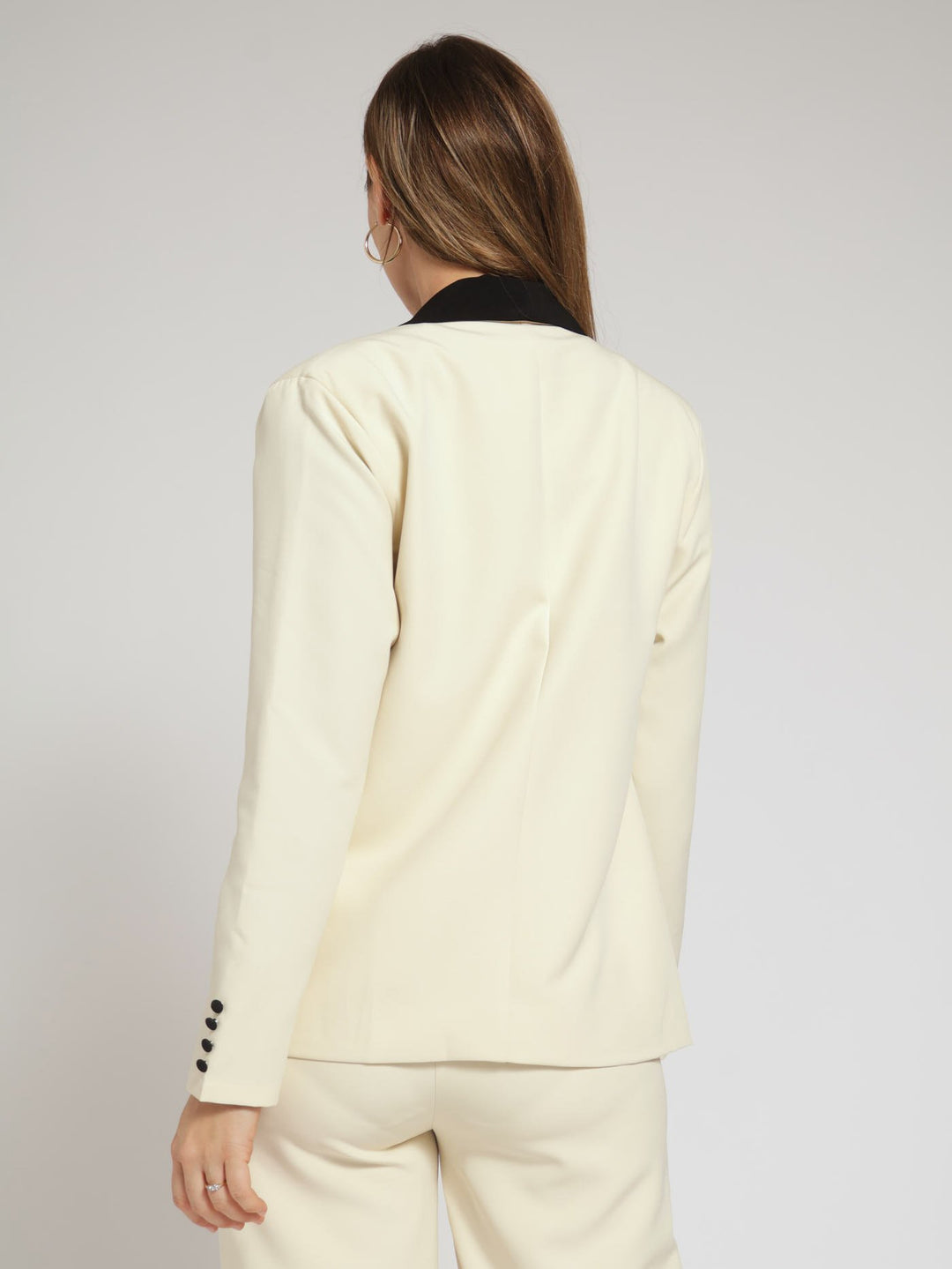 Tuxedo Double Button Blazer - Black/White