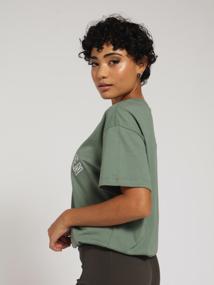 Willow Oversized Logo Tee - Sage