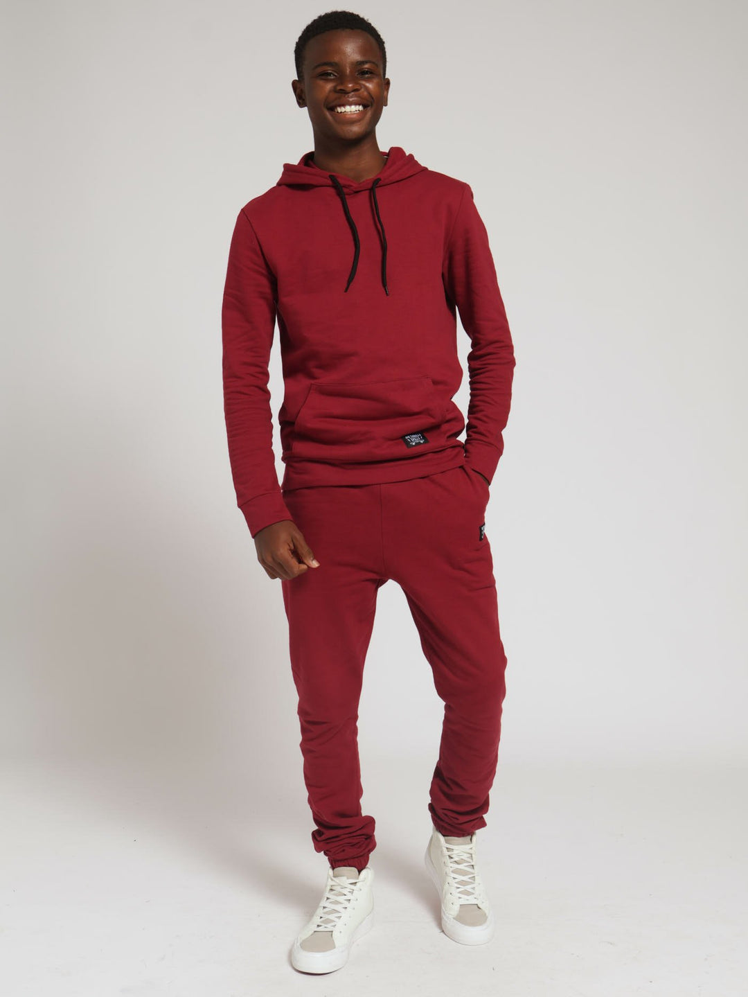 Boys Pocket Hoody - Dark Red