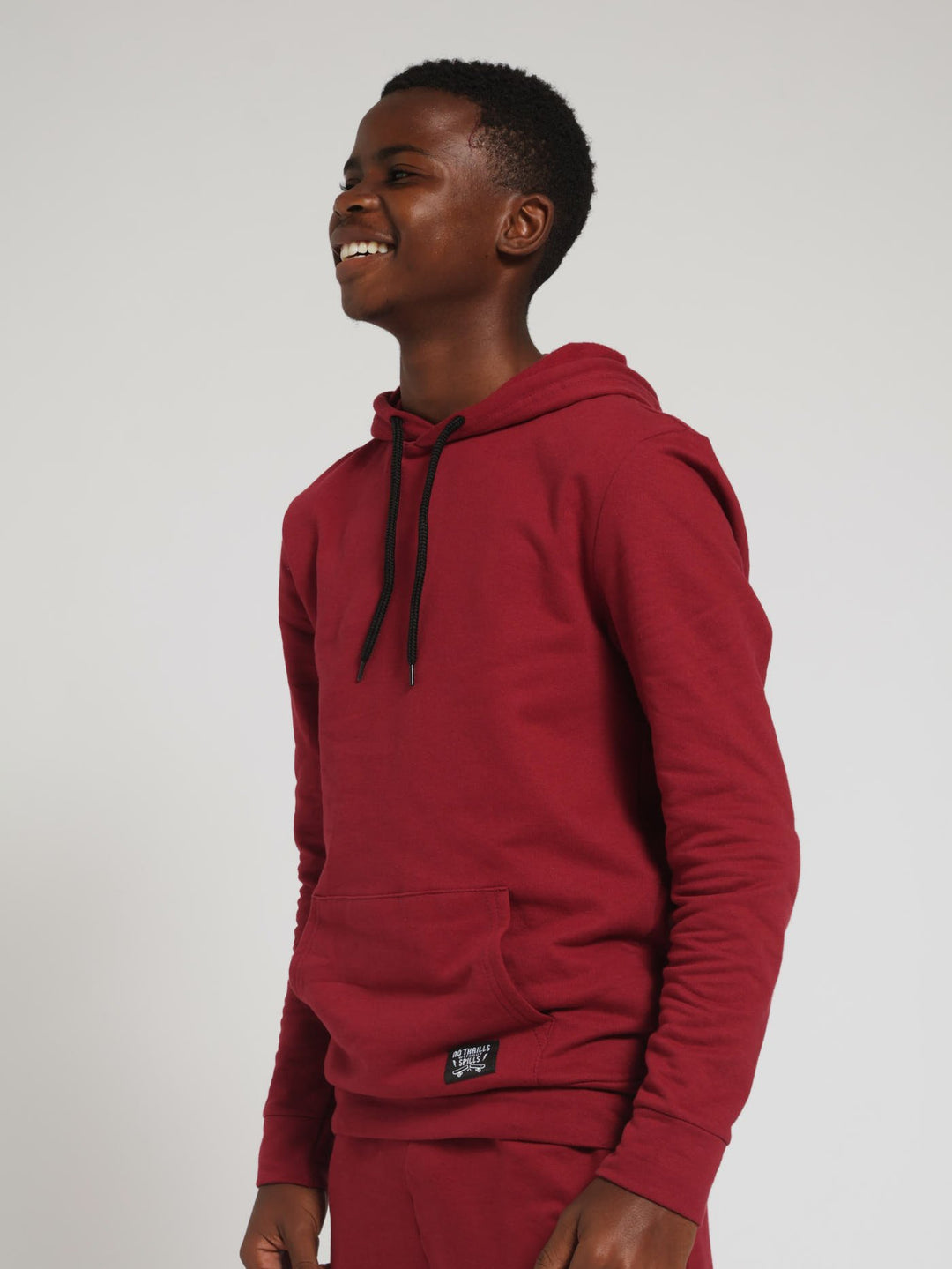 Boys Pocket Hoody - Dark Red