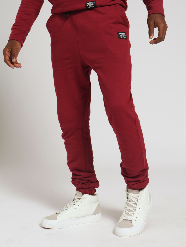 Boys Fleece Jogger - Dark Red