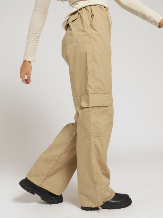 Girls Cargo Parachute Pants - Stone – Edgars