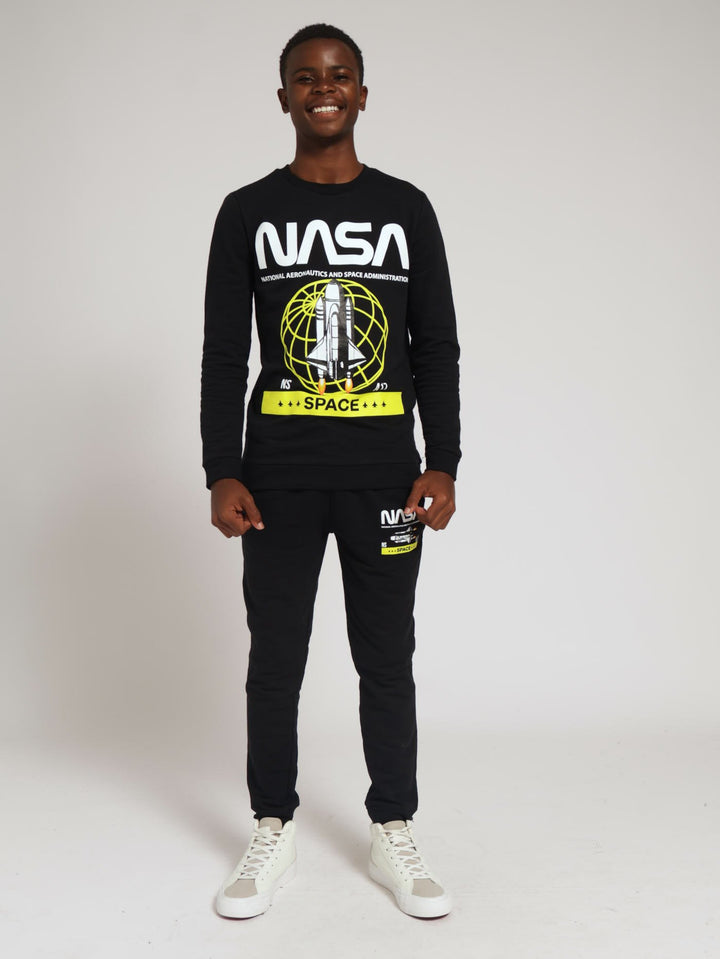 Boys NASA Fleece Top - Black