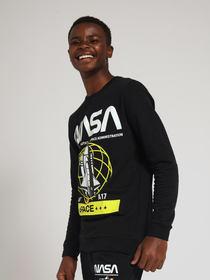 Boys NASA Fleece Top - Black