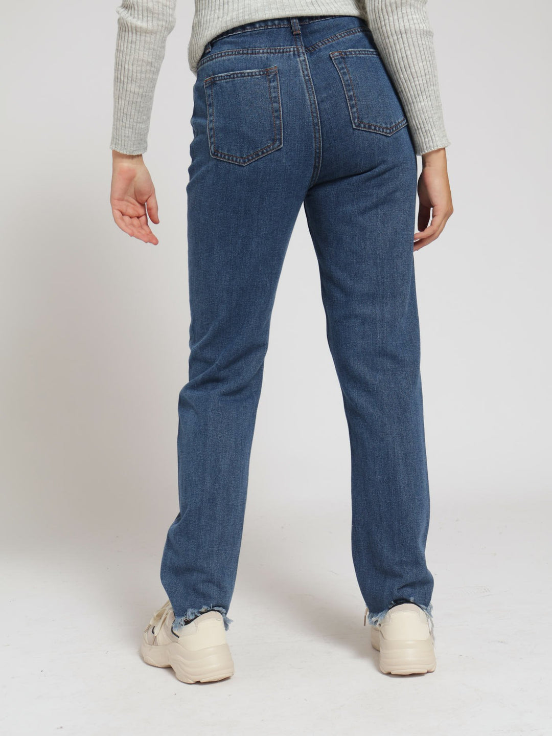 Girls Ripped Mom Jean - Dark Blue