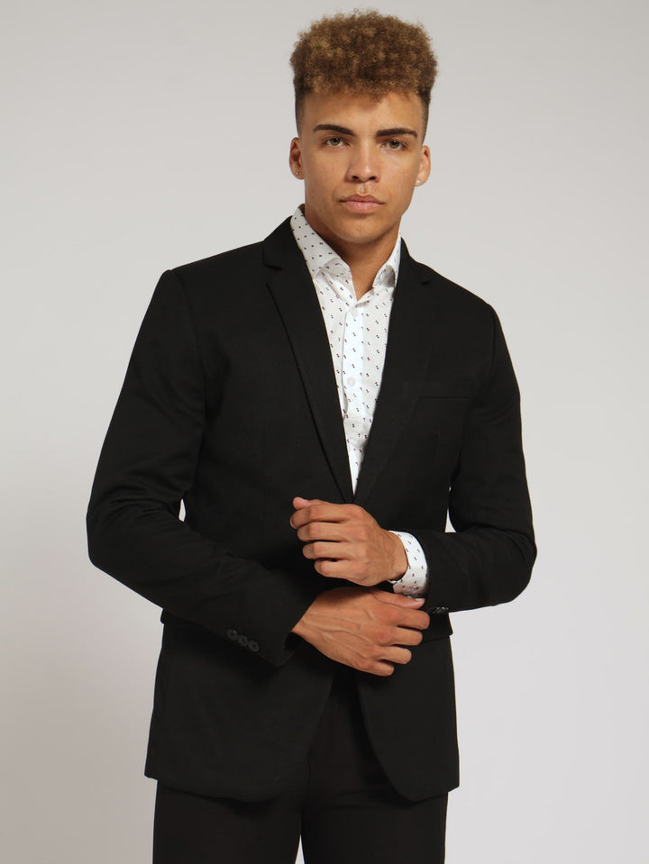 Viscose Suit Jacket - Black