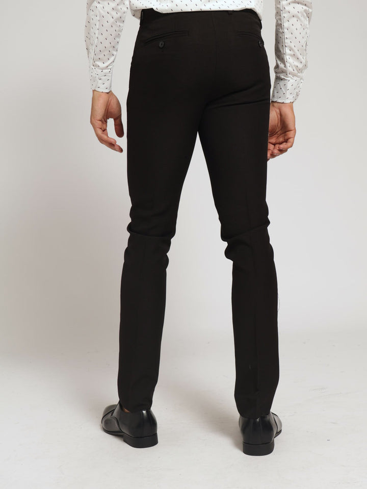 Men's Skinny Stretch Suit Trouser - Black