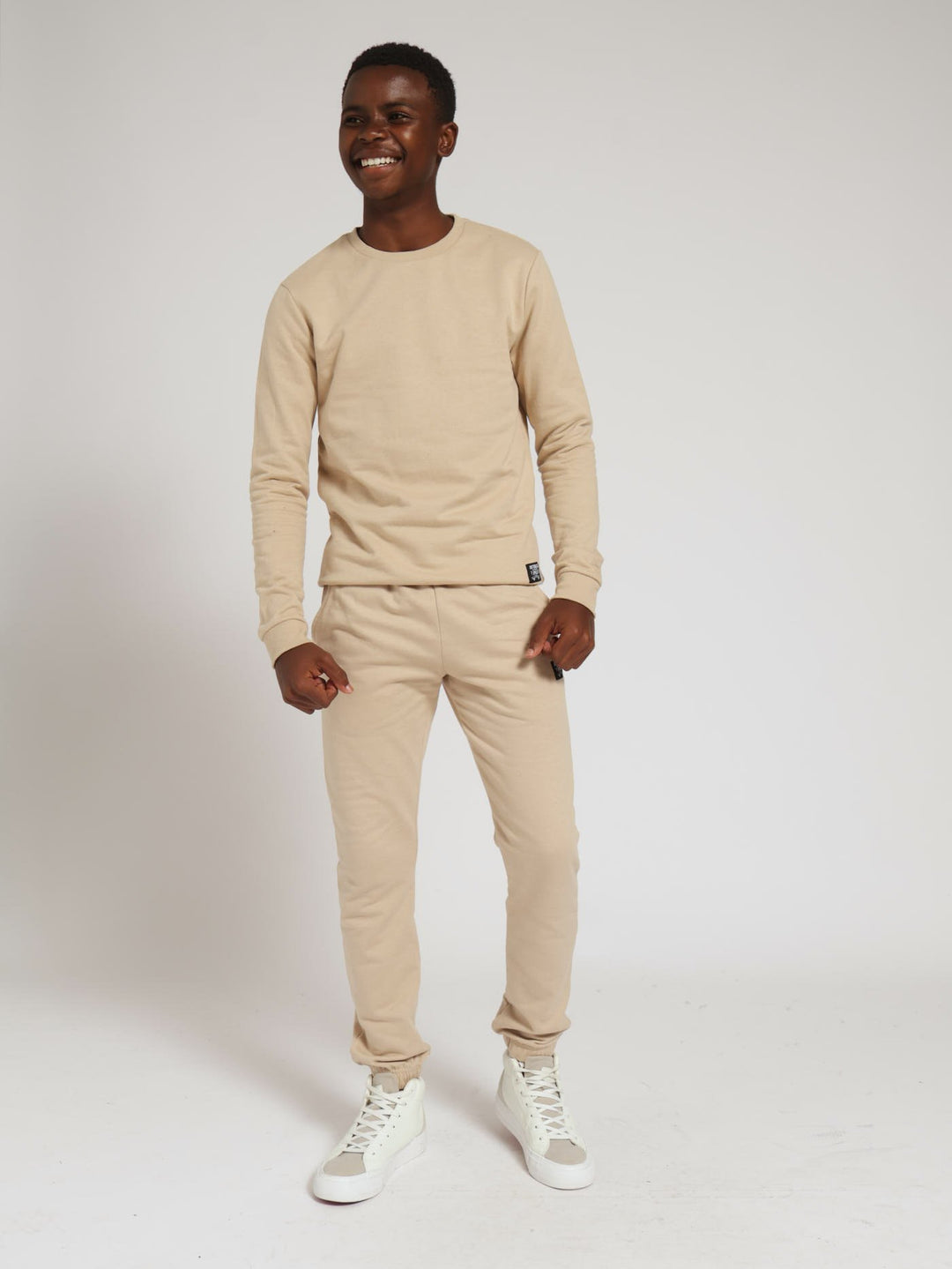 Boys Oxford Crew Neck Top - Tan