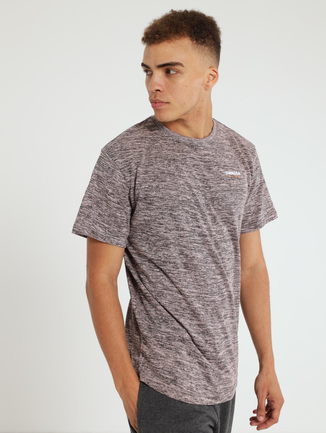 Basic Crew Logo Tee - Dusty Pink