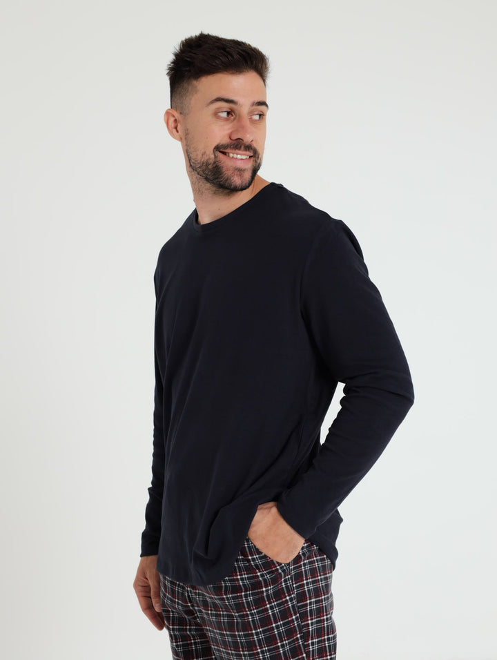 Interlock Long Sleeve Top - Navy