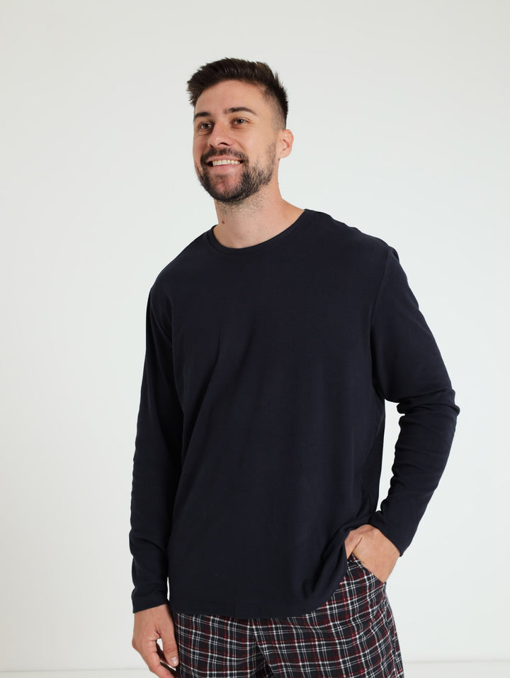 Interlock Long Sleeve Top - Navy