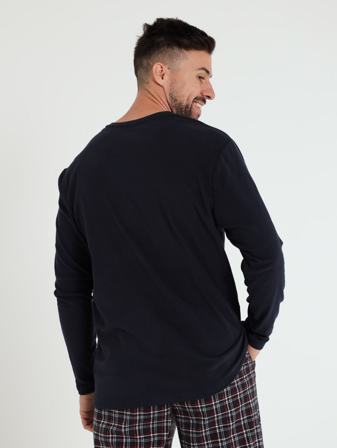 Interlock Long Sleeve Top - Navy