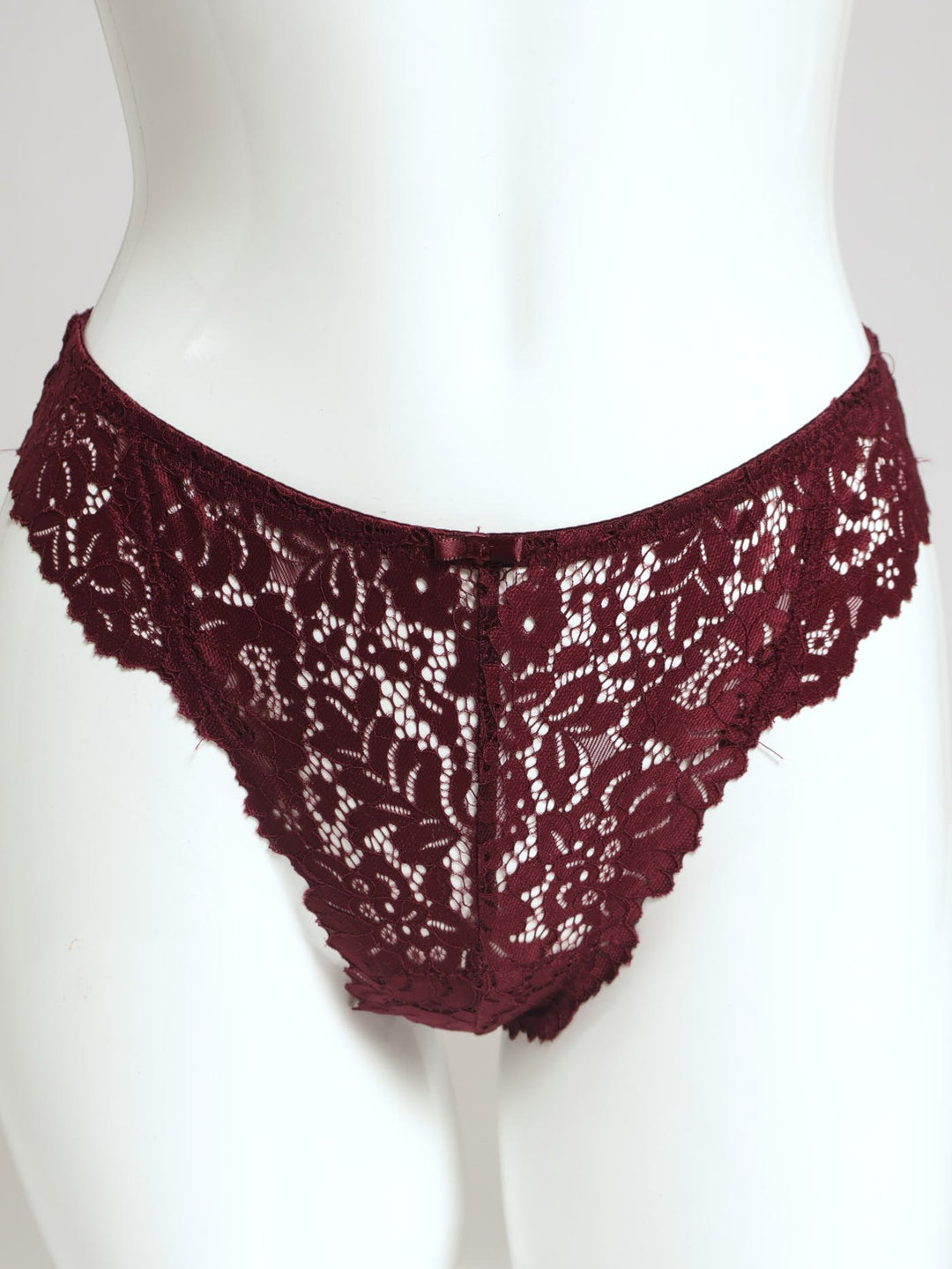 3 Pack Lace Built Up G-String - Foxglove/Wine/Black