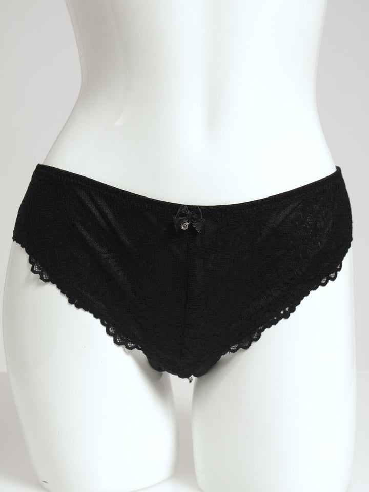 Lace Brazilian Panty - Black