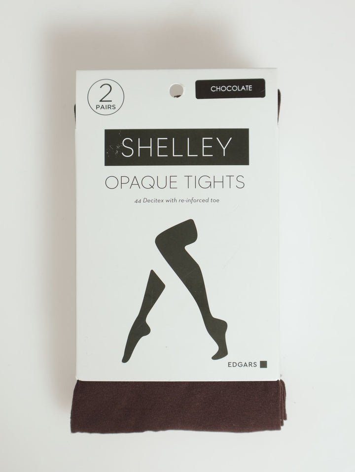 2 Pack Opaque Stockings - Chocolate