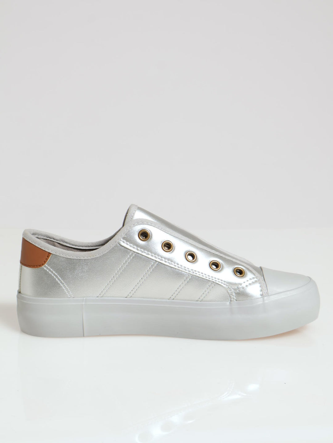 Soft Forest Slip On Metallic Sneaker - Silver